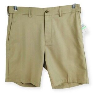 NEW Grand Slam Shorts Mens 34 Tan Beige Stretch Performance Off Course Golf